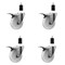 Service Caster 4'' Nylon Swivel 1-3/8'' Expanding Stem Caster Set Total Lock Brake, 4PK SCC-EXTTL20S414-NYS-138-4 - alternate 1